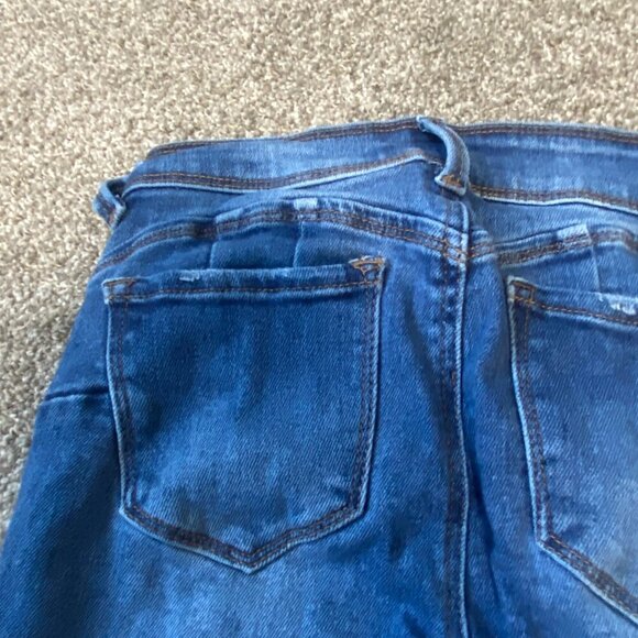 Wax Jean Ripped Distressed Skinny Medium Blue Denim Jeans Size Small 5 - Picture 4 of 6